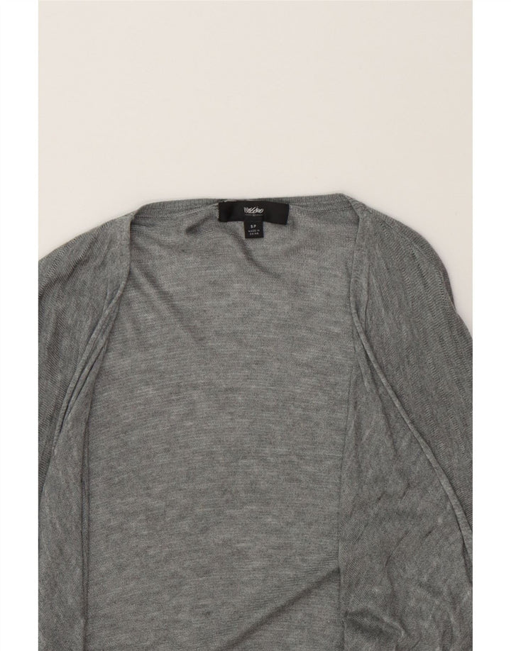 MOSSIMO Womens Asymmetric Open Cardigan Sweater UK 10 Small Grey Cotton Vintage Mossimo and Second-Hand Mossimo from Messina Hembry 