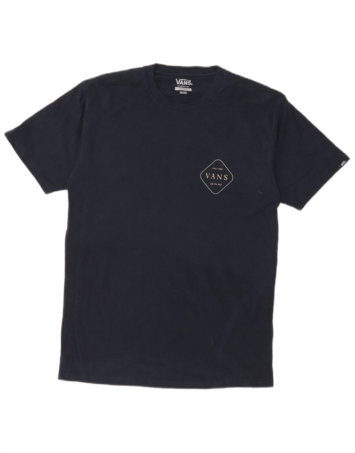 T-shirt grafica da uomo con vestibilità classica Vans, maglietta media in cotone blu navy