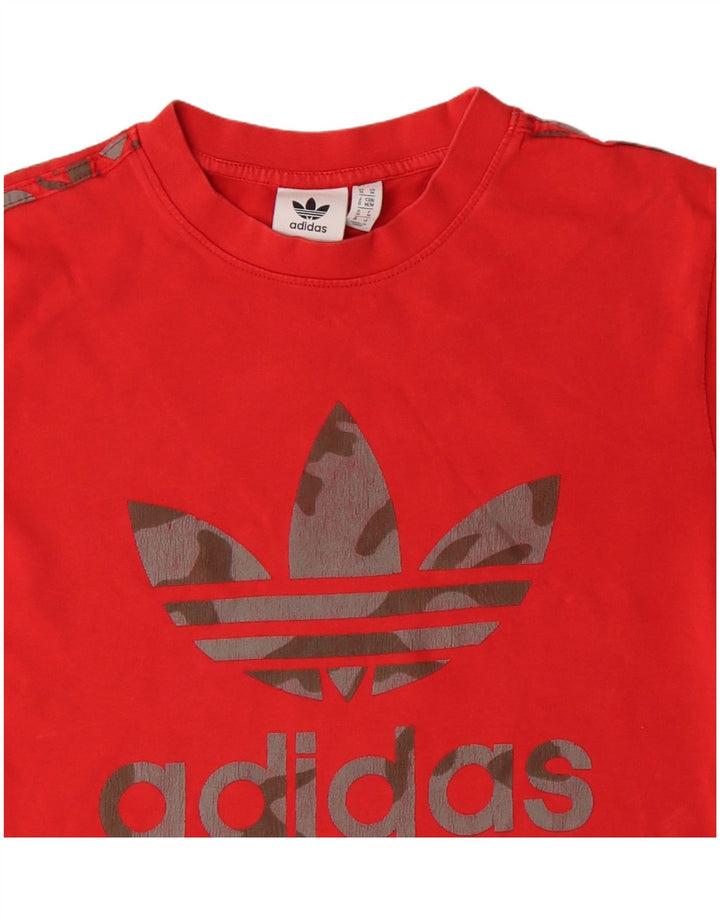 T-shirt grafica da uomo Adidas Top in cotone rosso medio