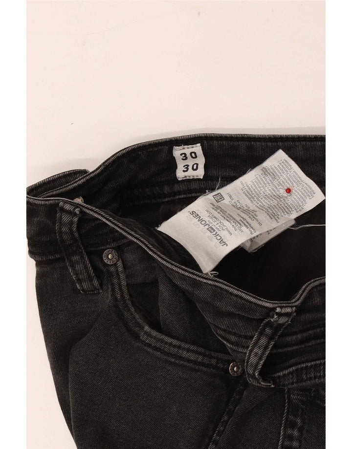 Jack & Jones Uomo GLENN Jeans slim effetto consumato W30 L30 cotone nero