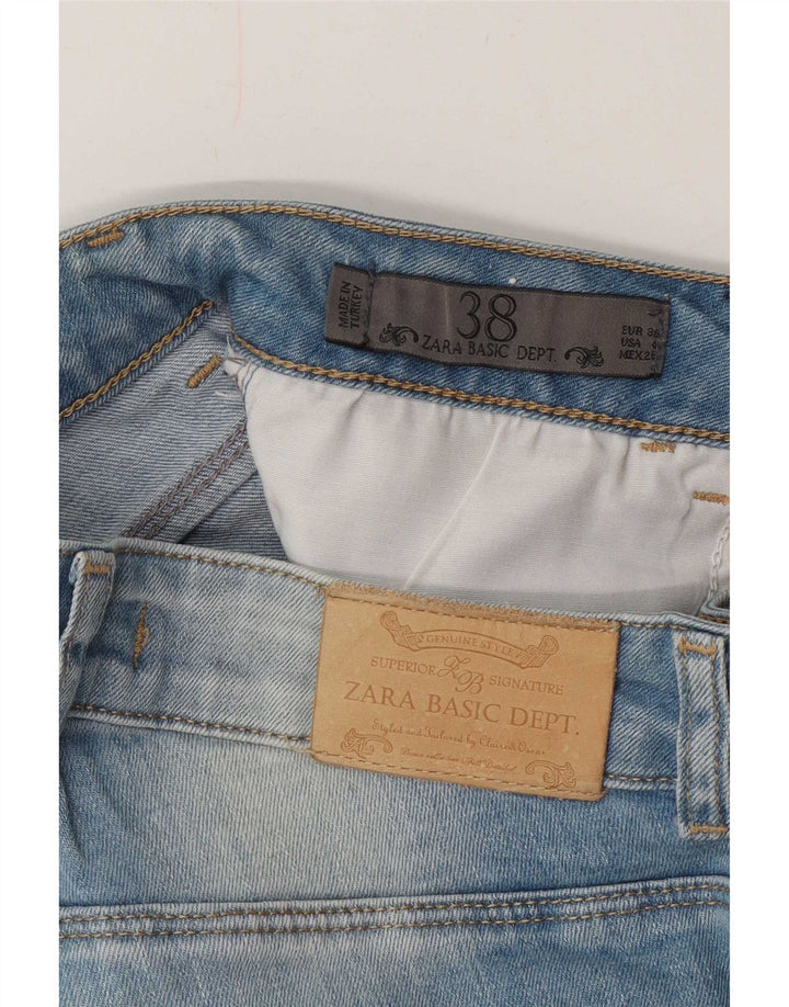 Jeans slim invecchiati Zara da donna EU 38 piccoli W28 L32 blu