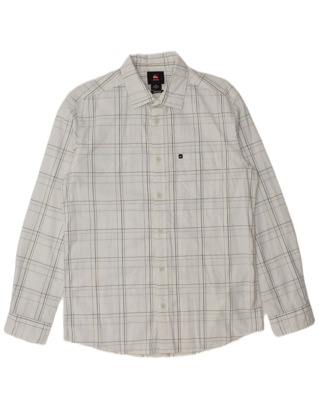 Camicia da uomo Quiksilver piccola in cotone a quadri bianchi