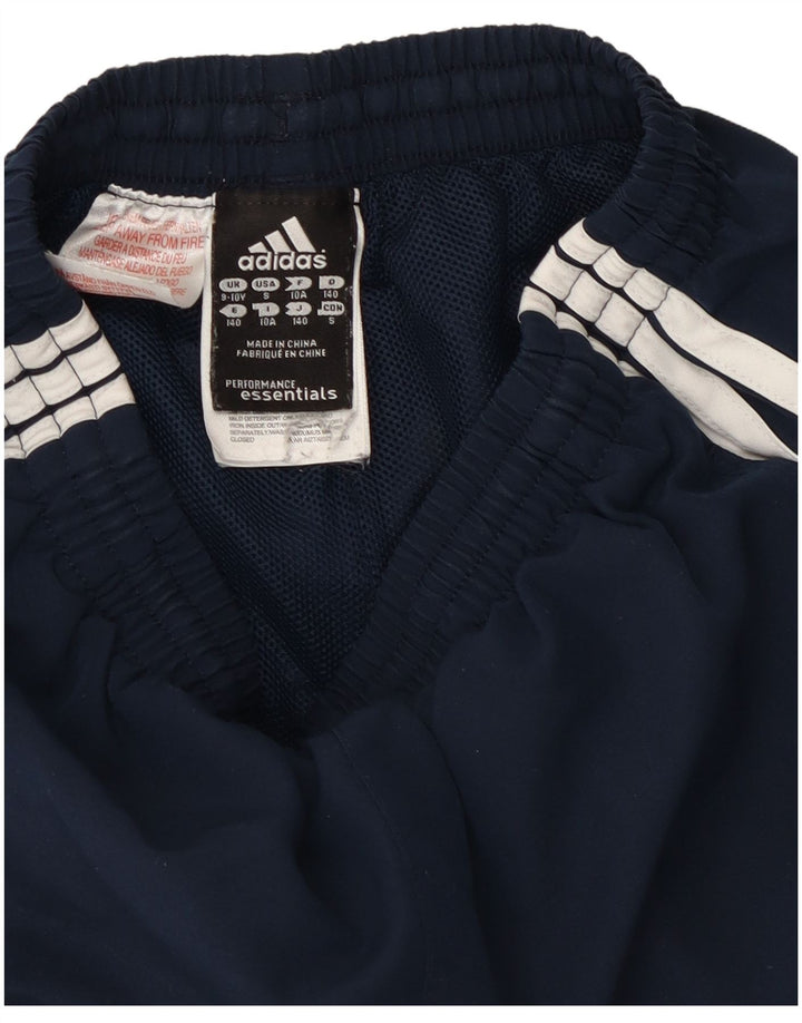 Pantaloni della tuta da ragazzo Adidas 9-10 anni in poliestere blu navy