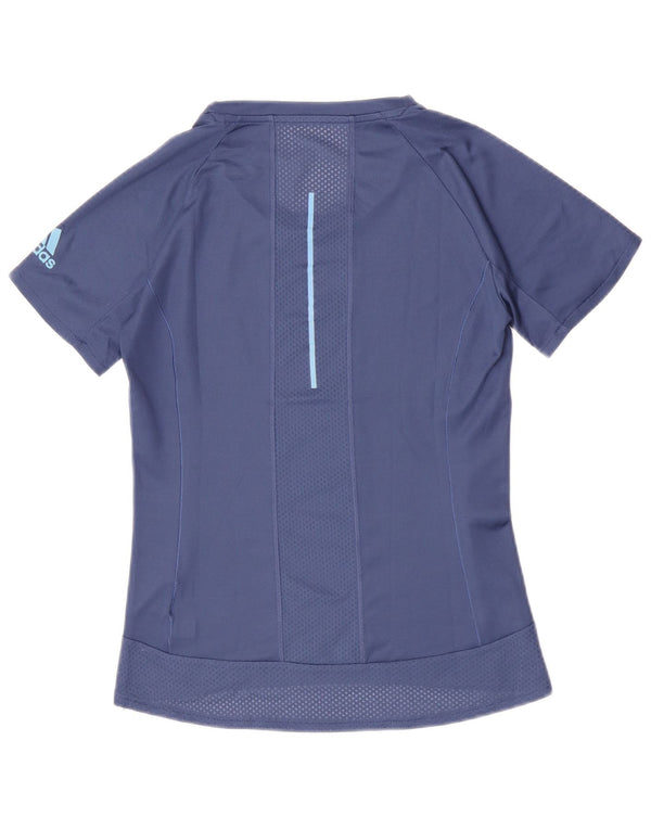 Maglietta Adidas Aeroready da donna UK 4/6 XS blu poliestere