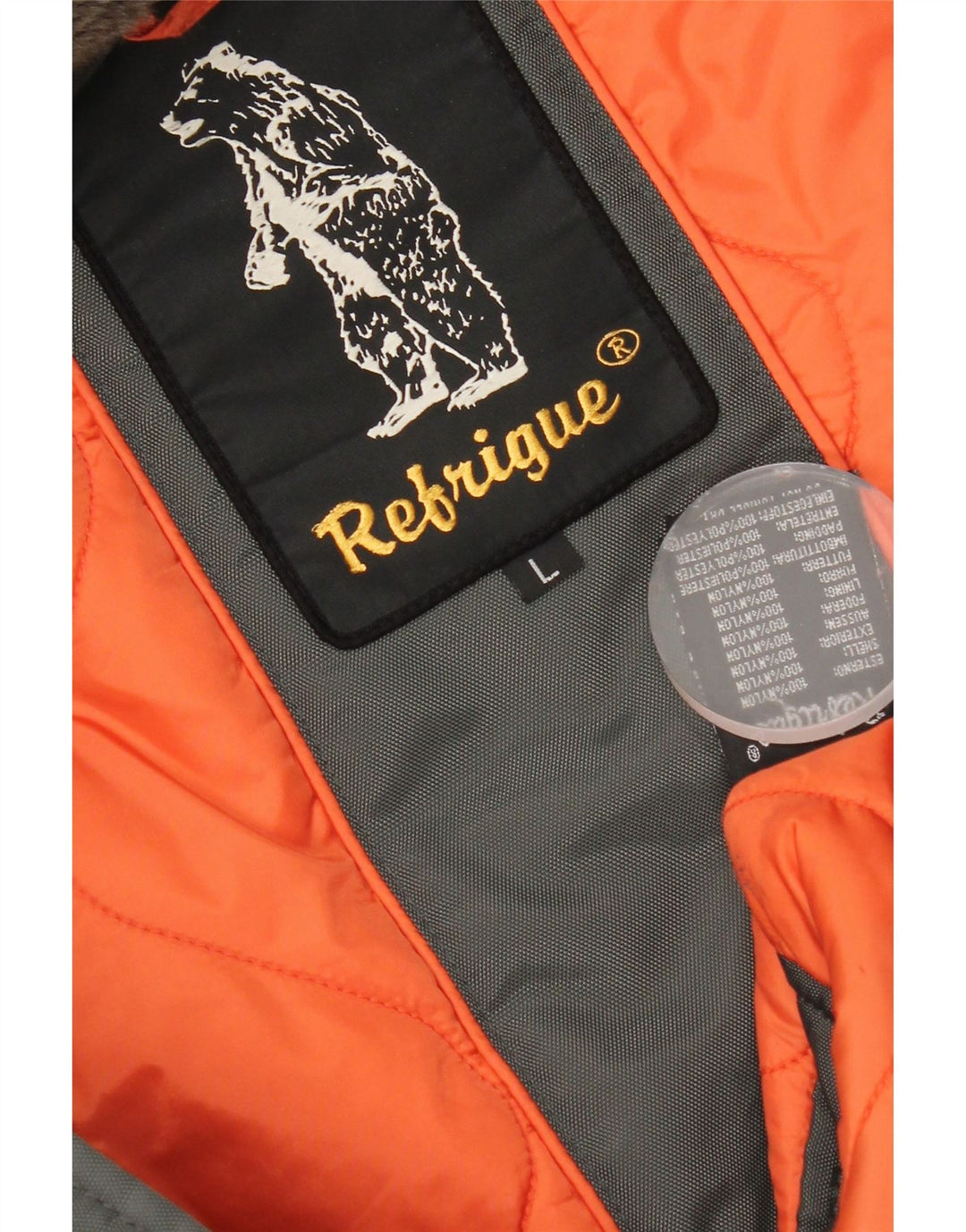 Giacca Parka con cappuccio da uomo Refrigue UK 40 Large in nylon grigio
