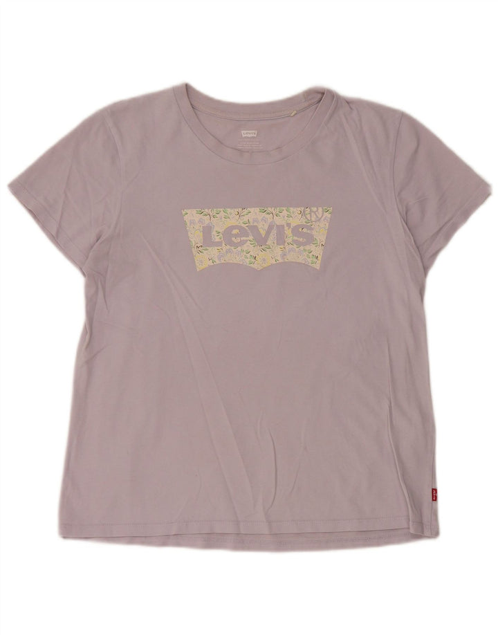 T-shirt grafica da donna Levi's Top UK 12 cotone viola medio