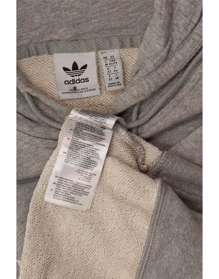 Felpa con cappuccio grafica oversize da donna ADIDAS UK 6 XS cotone grigio