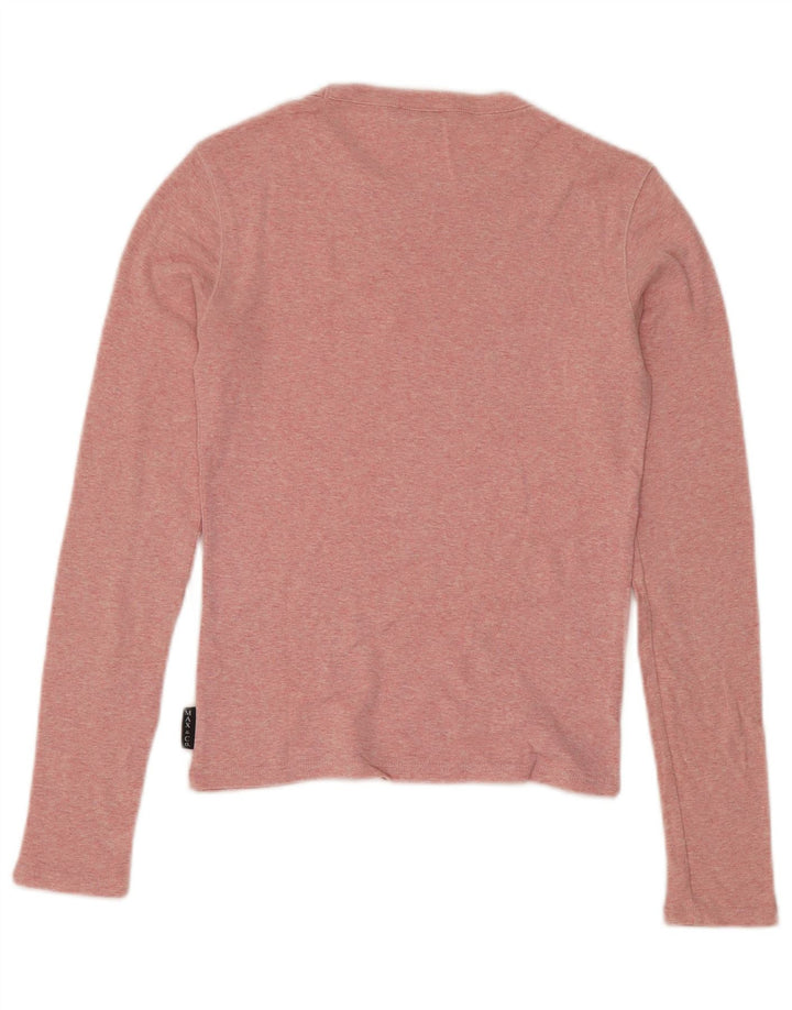 Max & Co. Top da donna a maniche lunghe UK 10 piccolo cotone rosa
