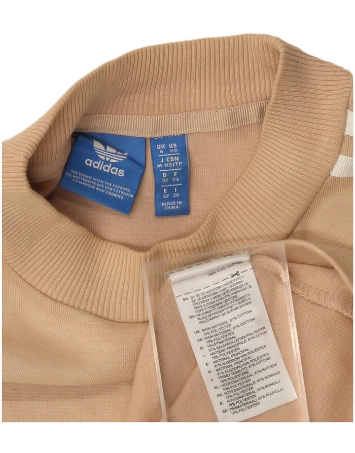 Abito maglione felpa a maniche lunghe da donna ADIDAS UK 6 XS cotone beige