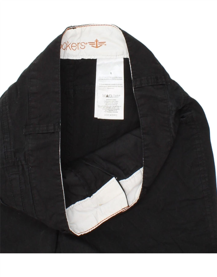 DOCKERS Womens Straight Capri Trousers US 6 Medium W32 L17 Black Cotton Vintage Dockers and Second-Hand Dockers from Messina Hembry 