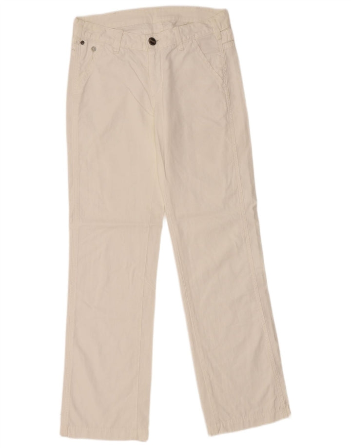 Pantaloni chino dritti Sam da donna WRANGLER W27 L30 cotone bianco
