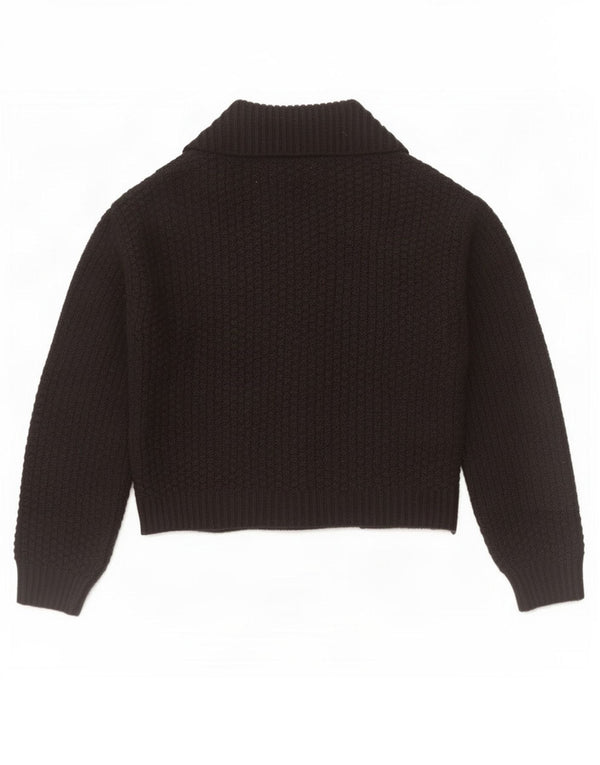 Maglione cardigan aperto corto da donna Marks & Spencer UK 12 medio nero