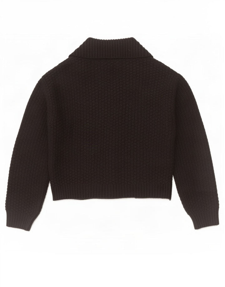Maglione cardigan aperto corto da donna Marks & Spencer UK 12 medio nero