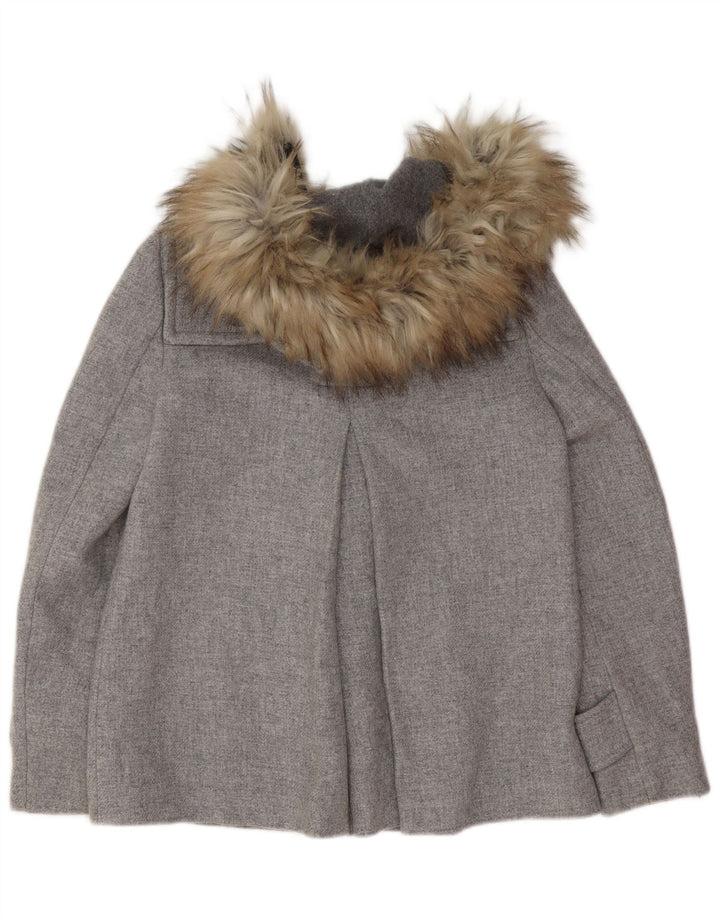 Montgomery oversize con cappuccio da donna Zara UK 6 XS grigio lana