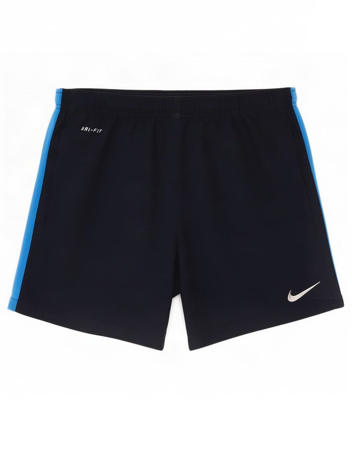 Pantaloncini sportivi Nike Dri Fit da uomo piccoli in poliestere color block blu navy