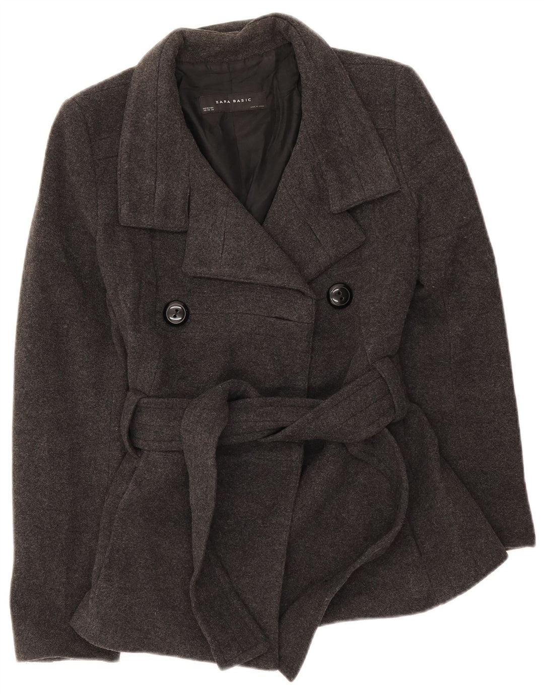 Cappotto da marinaio da donna Zara UK 6 XS in lana nera