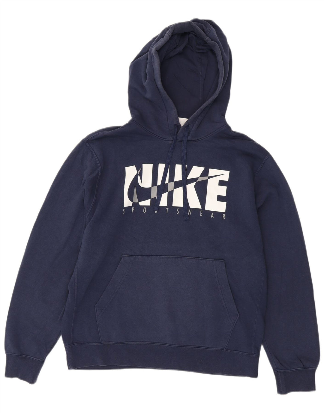 Felpa con cappuccio grafica Nike da uomo in cotone medio blu navy