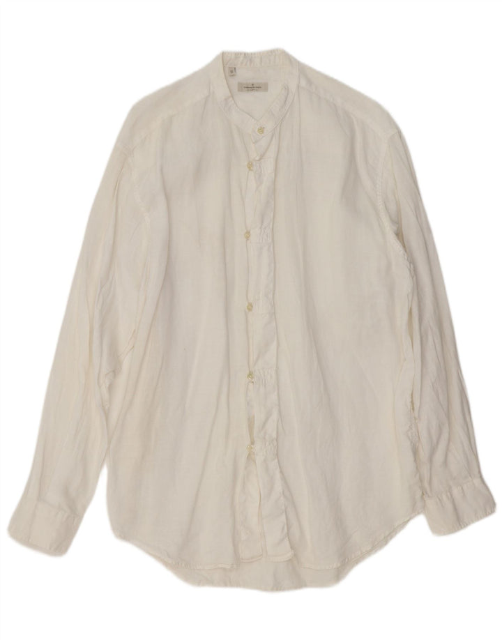 ERMENEGILDO ZEGNA Camicia Uomo Lino Medio Bianco