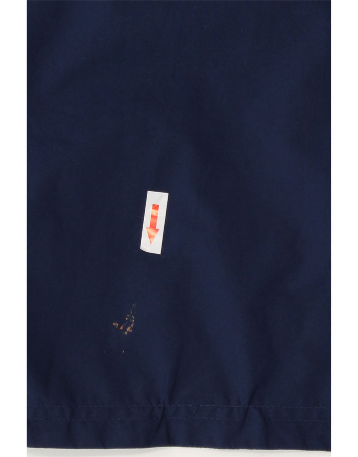 Giacca a vento con cappuccio Adidas da ragazzo 11-12 anni in poliestere blu navy