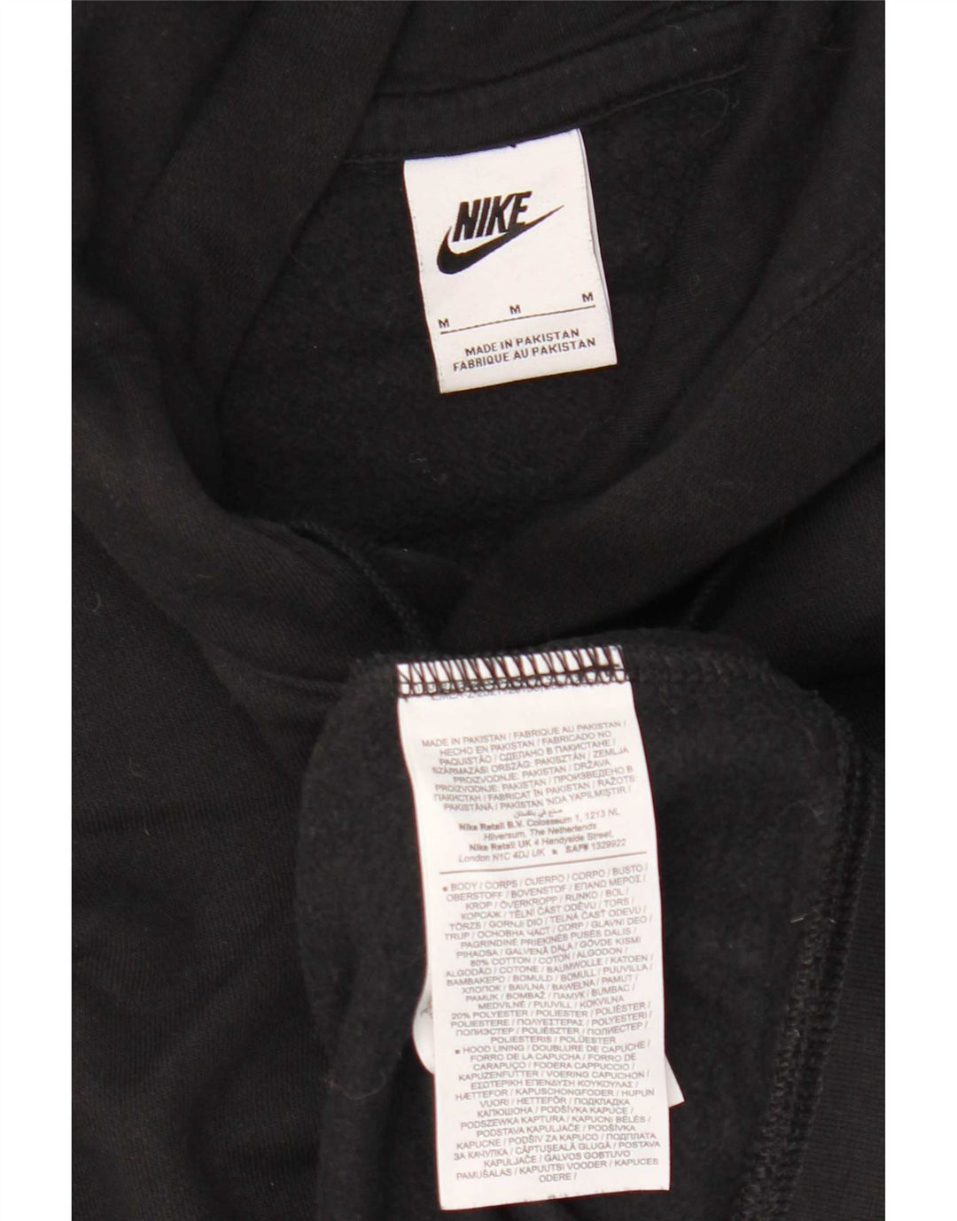 Felpa con cappuccio grafica Nike da uomo in cotone nero medio