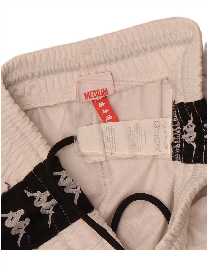 Pantaloni da tuta con grafica Kappa da uomo in poliestere color block bianco medio