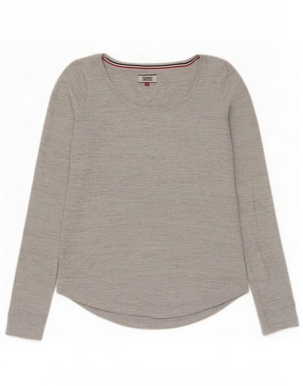 Top manica lunga da donna Tommy Hilfiger UK 12 grigio medio chiazzato