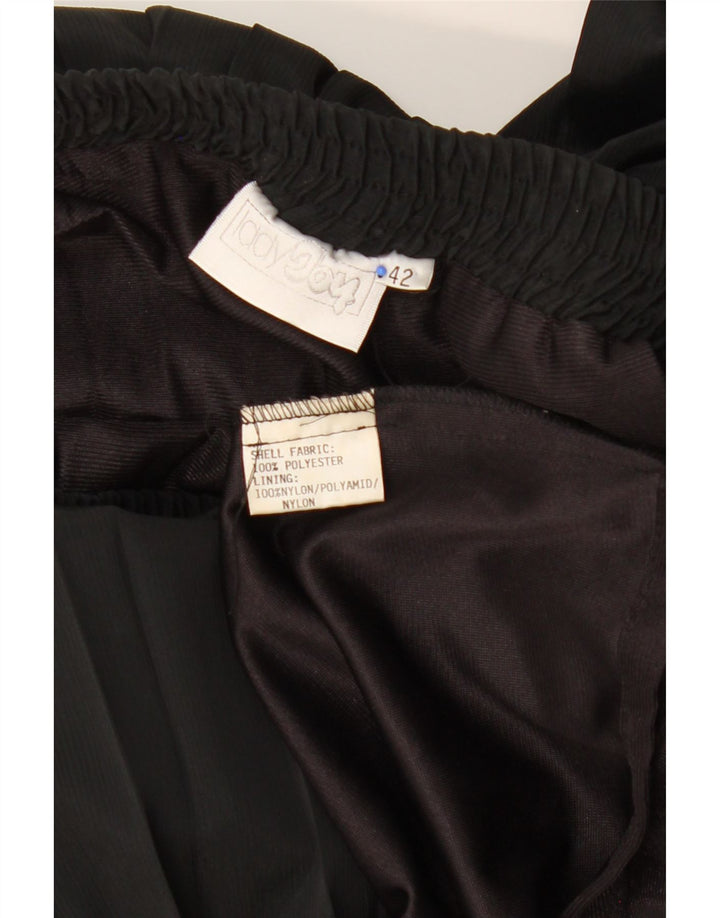 LADY JOY Womens Pleated Skirt IT 42 Medium W30 Black Polyester Vintage Lady Joy and Second-Hand Lady Joy from Messina Hembry 