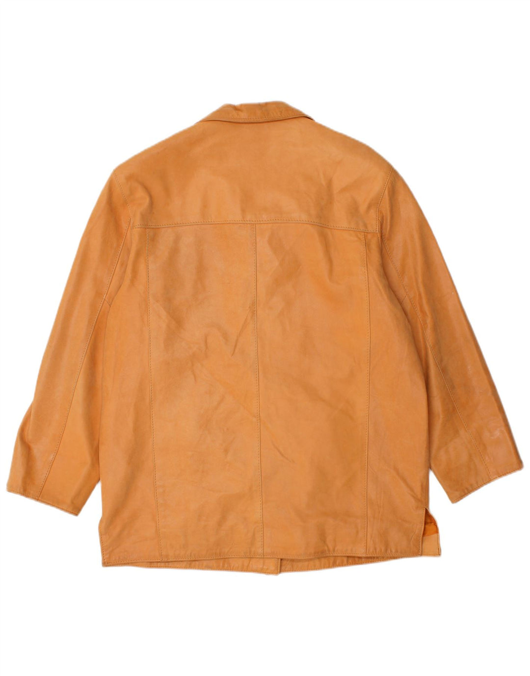 Giacca in pelle vintage da donna UK 16 grande beige