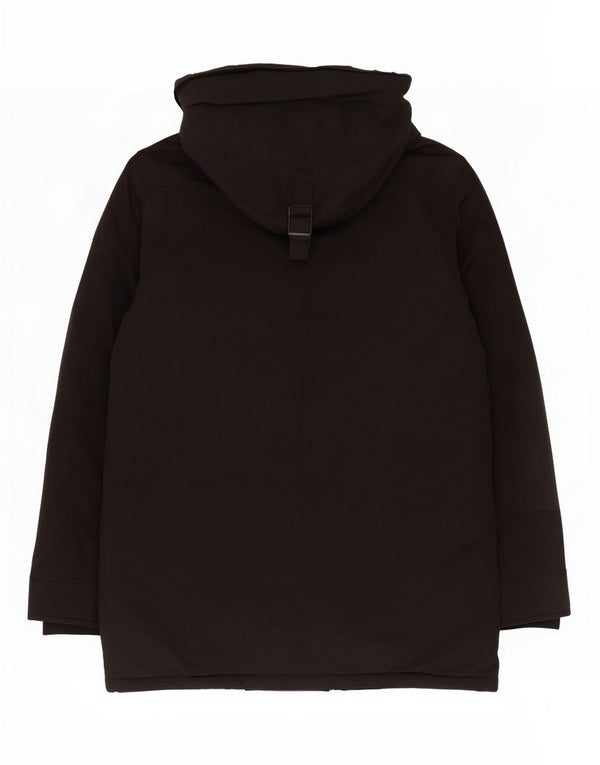 Cappotto imbottito con cappuccio da uomo Zara UK 38 poliestere nero medio