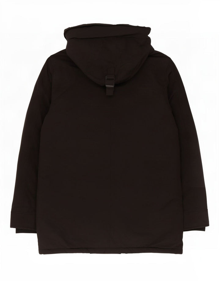 Cappotto imbottito con cappuccio da uomo Zara UK 38 poliestere nero medio