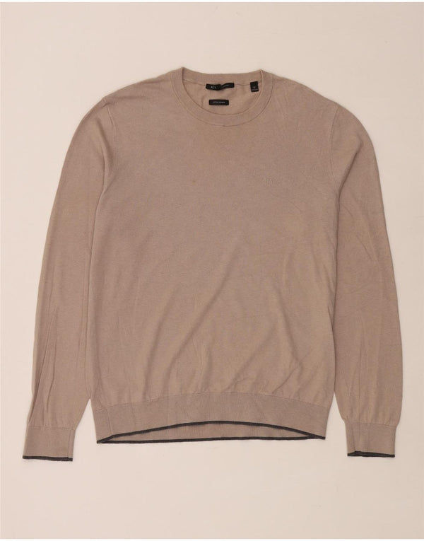 ARMANI EXCHANGE Maglione da uomo girocollo grande in cotone beige