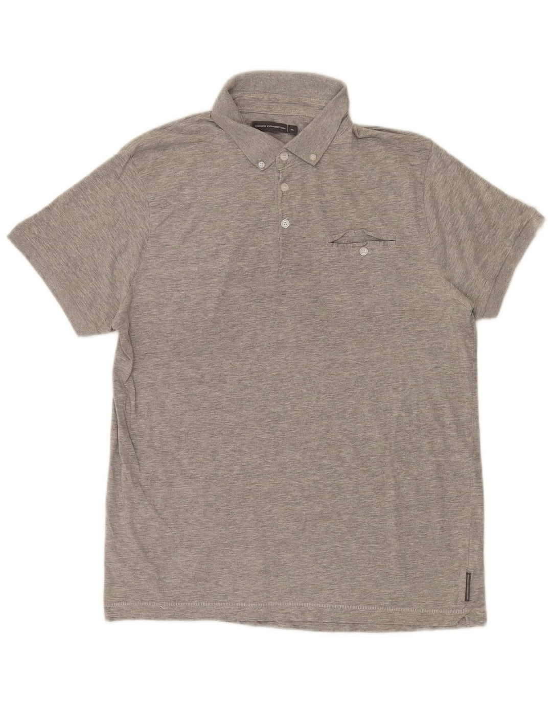 Polo da uomo French Connection XL in cotone chiazzato grigio