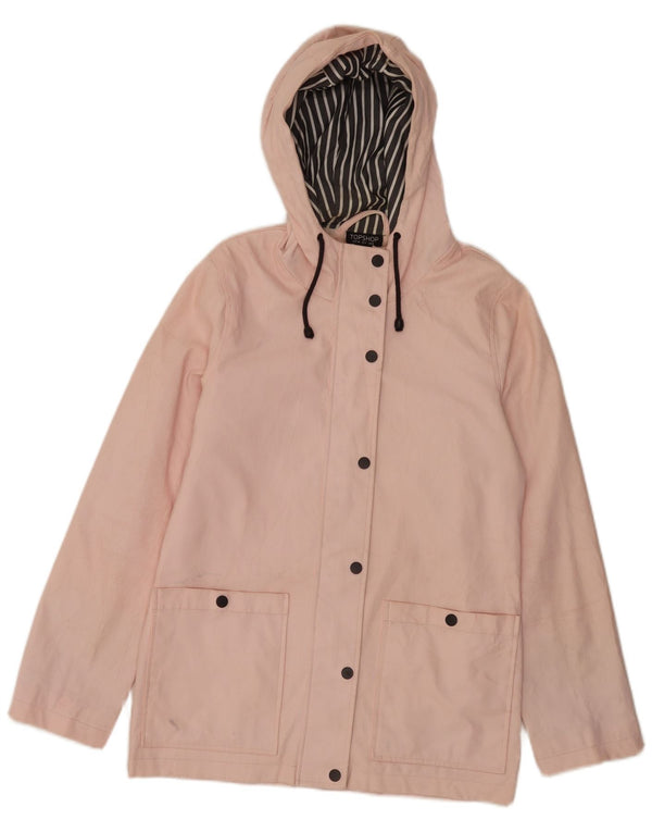 Topshop Giacca antipioggia da donna con vestibilità regolare con cappuccio UK 8 Small Rosa Poliestere