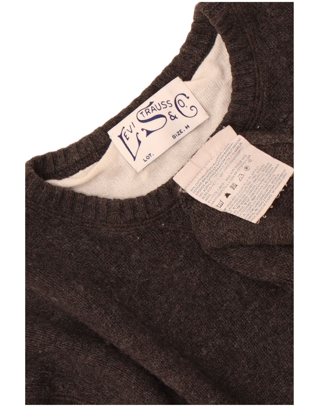 Maglione maglione girocollo da donna Levi's UK 14 Cotone grigio medio