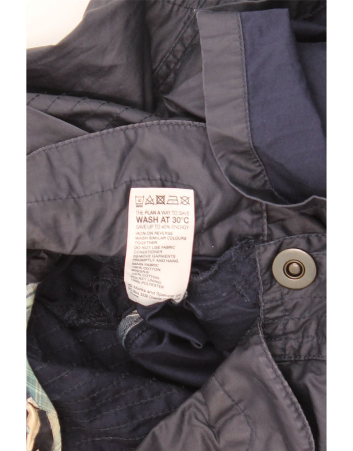 Giacca pratica con cappuccio da donna Marks & Spencer UK 16 grande cotone blu navy