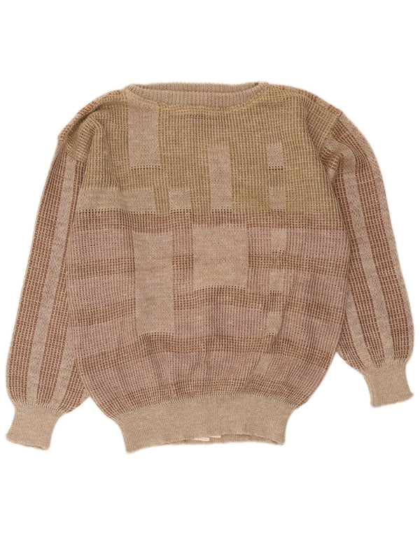 I Maschi Maglione da Donna con Scollo a Barca IT 48 XL Lino a Righe Marrone