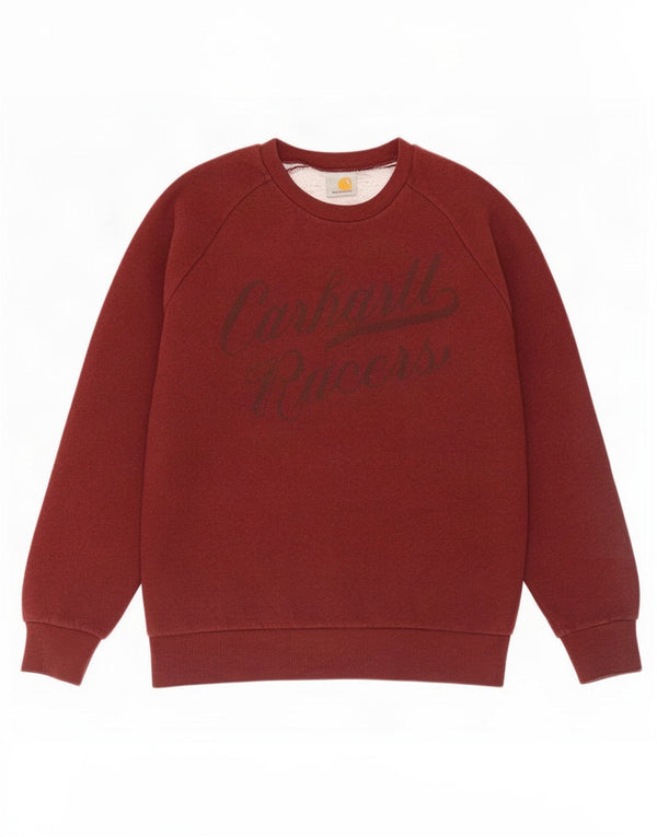 Carhartt Mens Graphic Sweatshirt Jumper Small Burgundy Cotton
