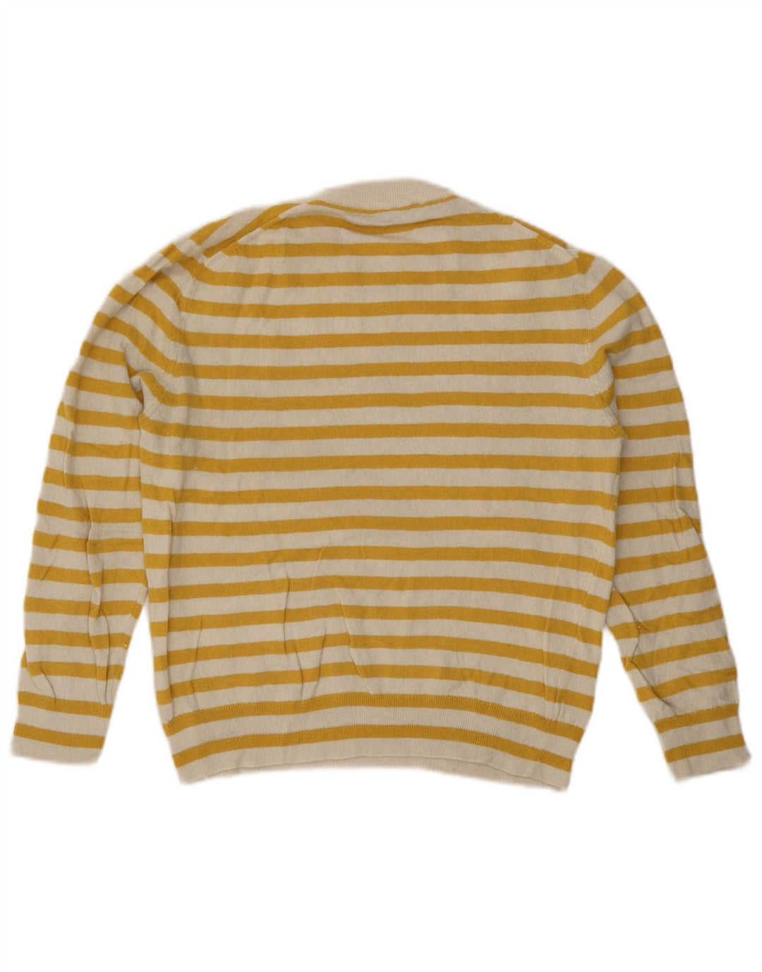 Maglione maglione girocollo da donna Zara UK 14 Poliammide a righe gialle medie