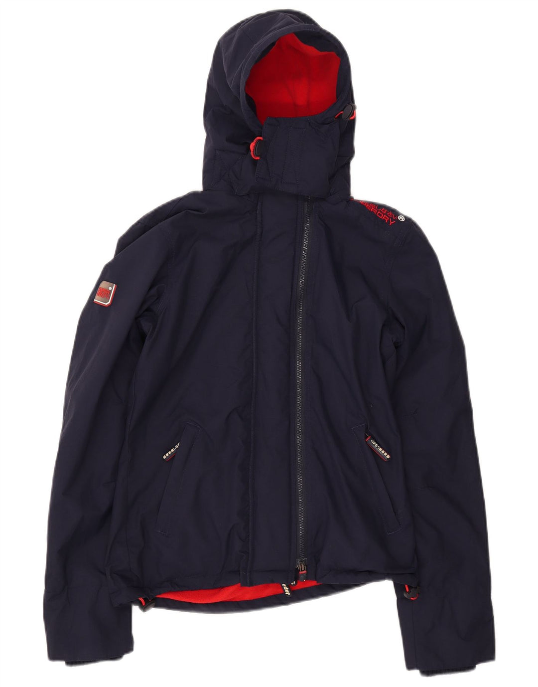 Giacca a vento con cappuccio da donna SUPERDRY UK 6 XS blu navy
