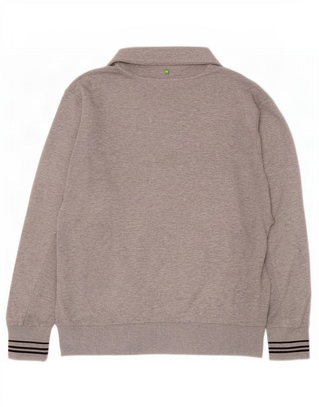 Felpa da uomo con collo con zip Hugo Boss, maglione piccolo in cotone chiazzato grigio