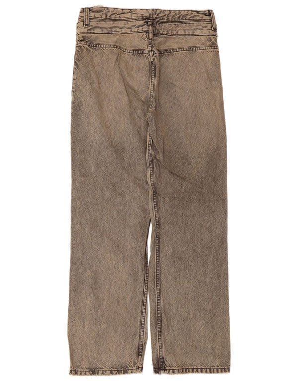 Jeans Zara da donna a gamba larga a vita alta EU 36 XS W26 L29 Cotone grigio