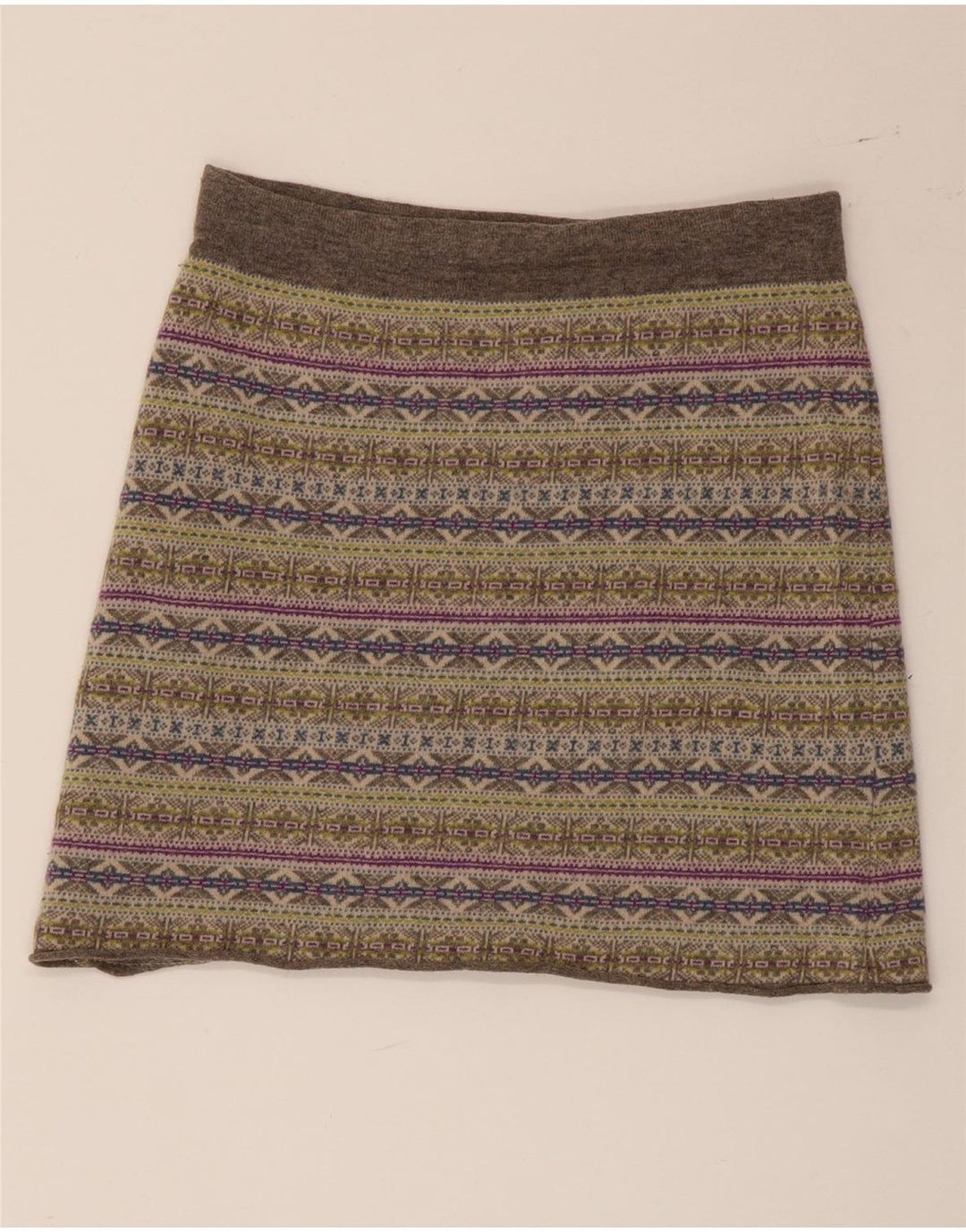 Minigonna lavorata a maglia da donna di White Stuff UK 8 Small W30 Fair Isle multicolore