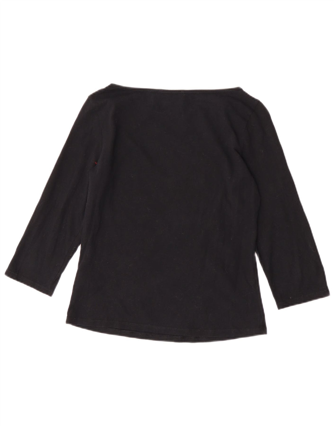 Top corto da donna Marks & Spencer manica 3/4 UK 12 cotone nero medio