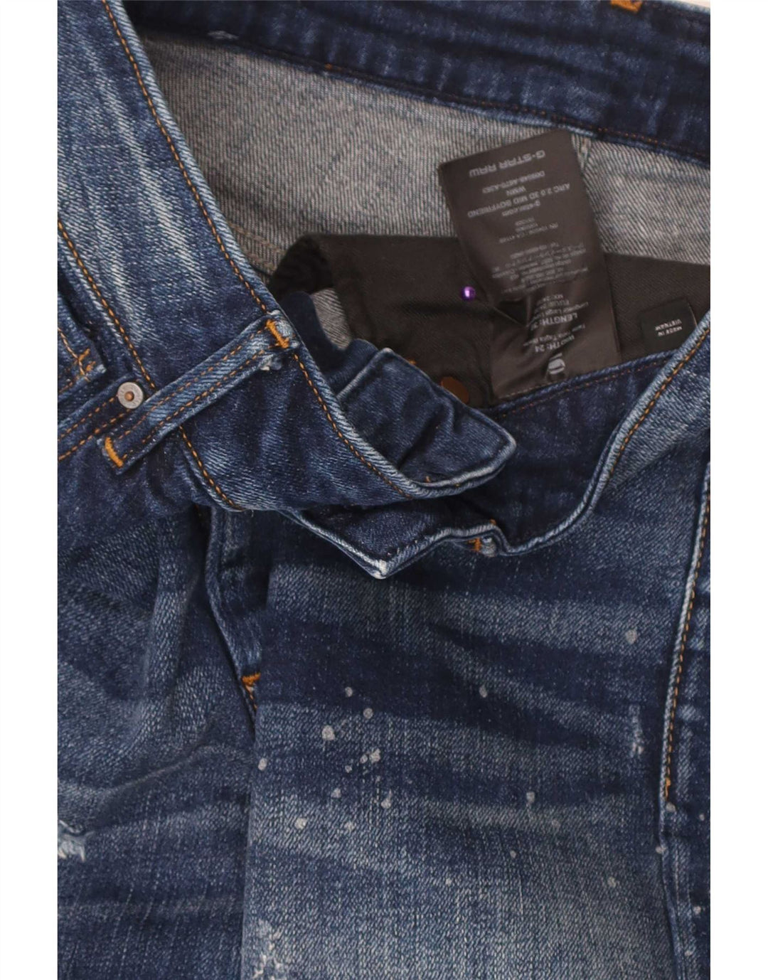 Jeans slim invecchiati da donna G-Star W24 L32 cotone blu