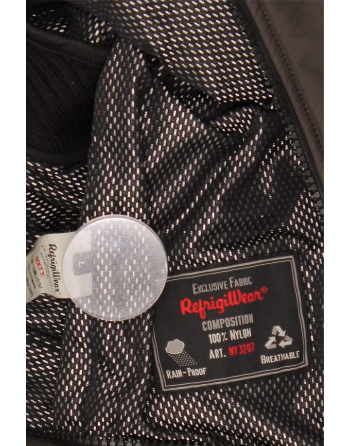 Giubbotto bomber da uomo Refrigiwear UK 40 grande nylon marrone