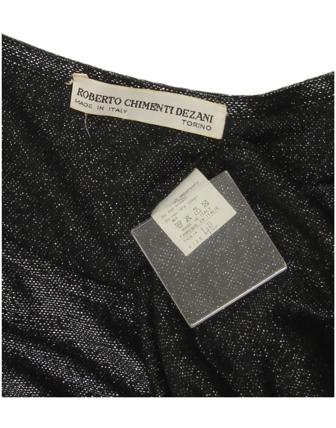 Camicetta a maniche lunghe da donna VINTAGE IT 42 Viscosa floreale nera media