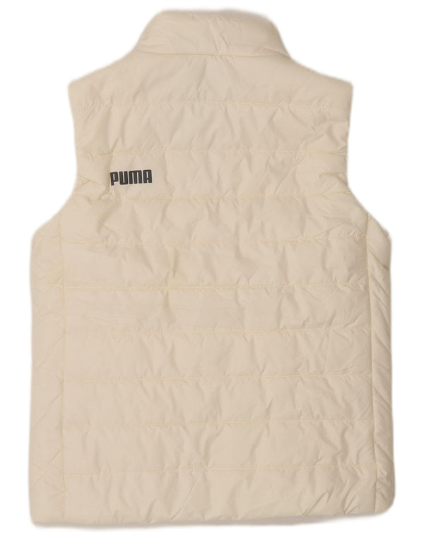 Gilet imbottito da donna Puma UK 10 piccolo in poliestere bianco sporco