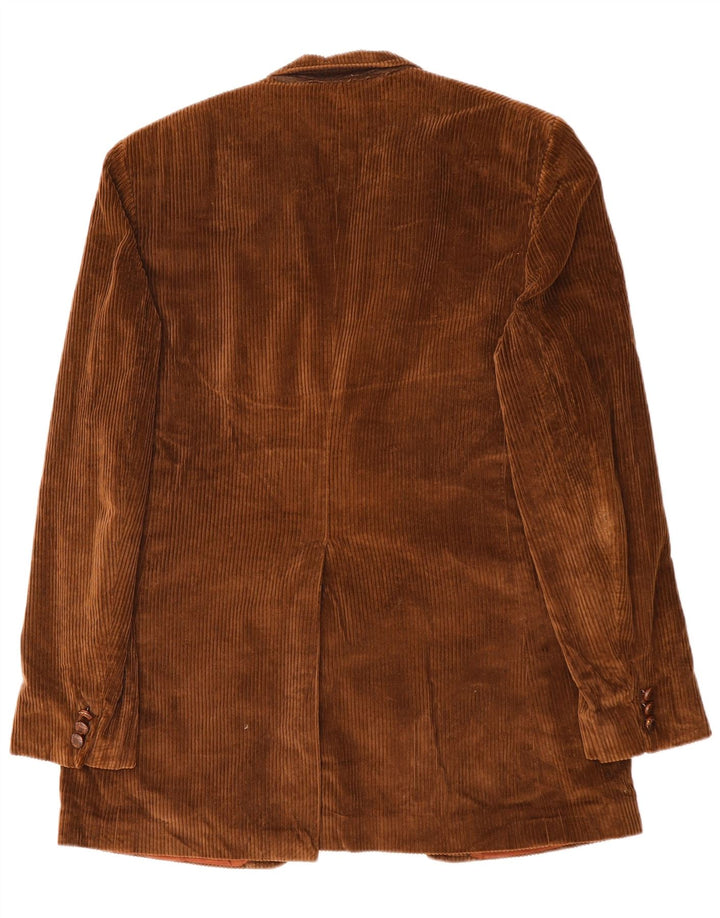 LONDON FOG Giacca blazer da uomo in velluto a coste a 2 bottoni EU 42 XL cotone marrone