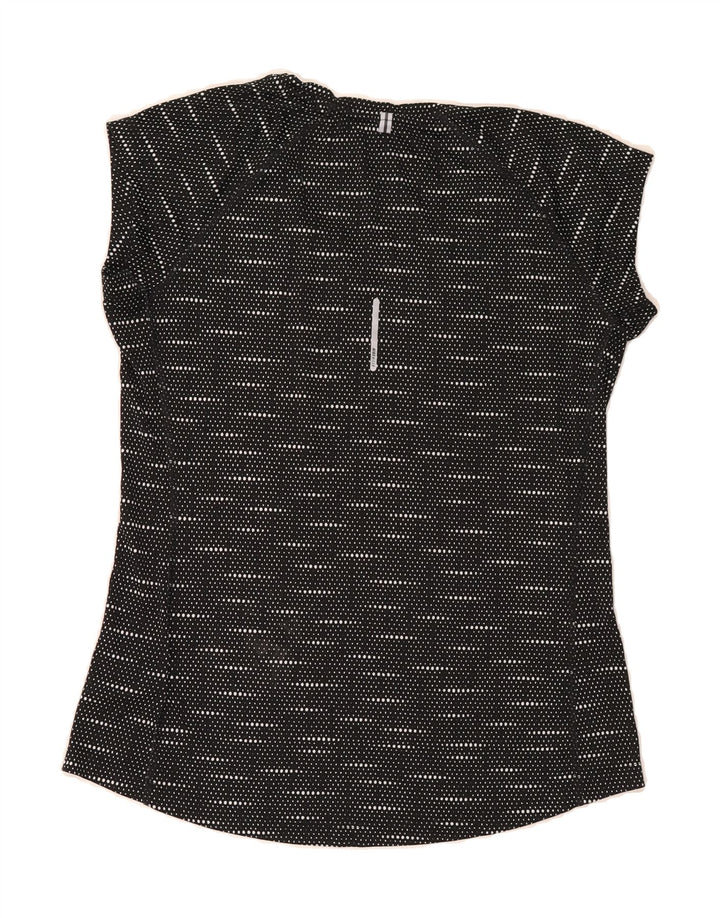 NIKE Womens Dri Fit T-Shirt Top UK 12 Medium Black Spotted Polyester Vintage Nike and Second-Hand Nike from Messina Hembry 
