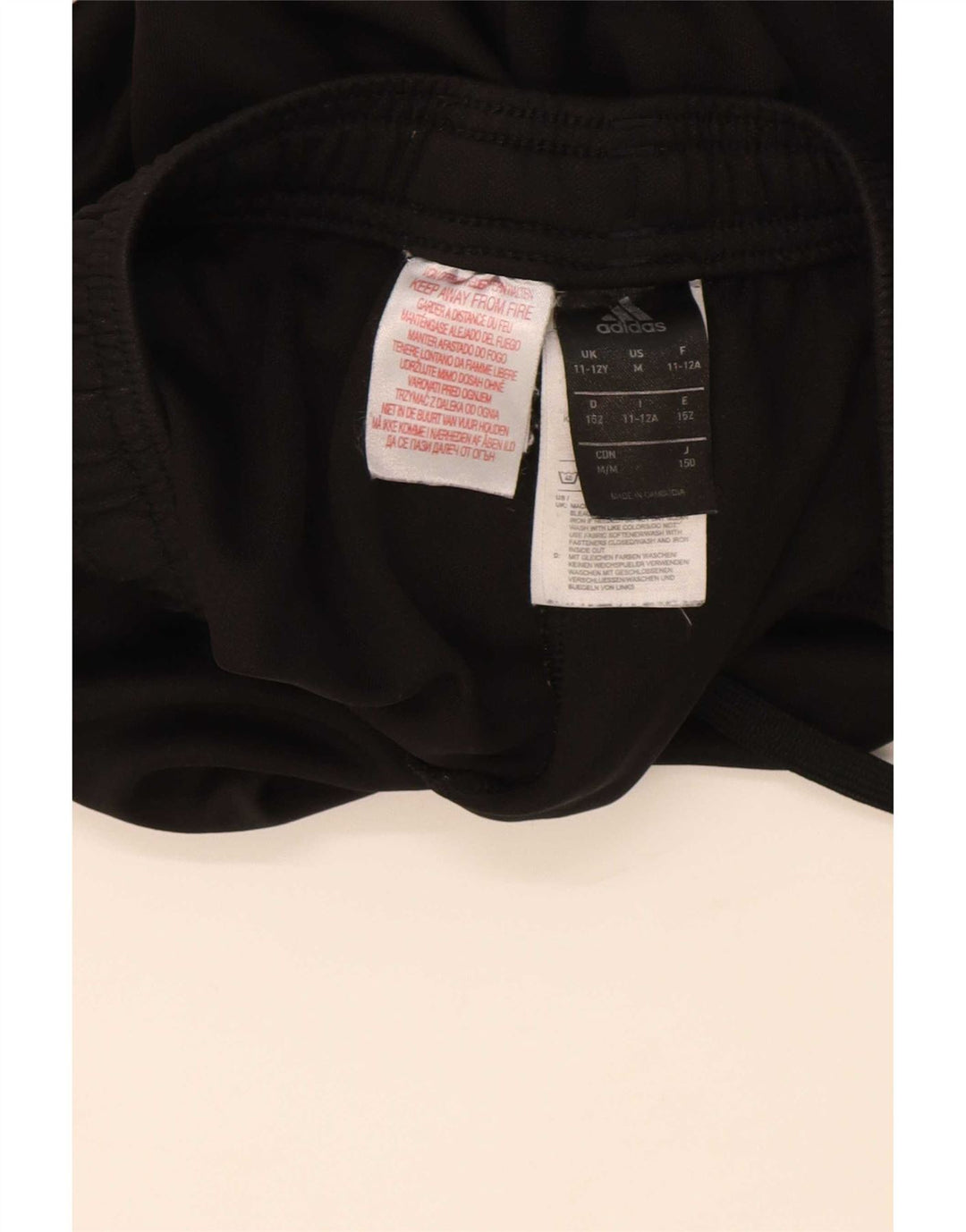 Pantaloni della tuta da ragazzo Adidas 11-12 anni in poliestere nero